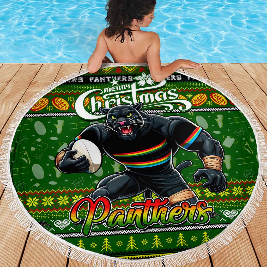 Panthers Rugby Xmas Beach Blanket Australia NRL Mascot