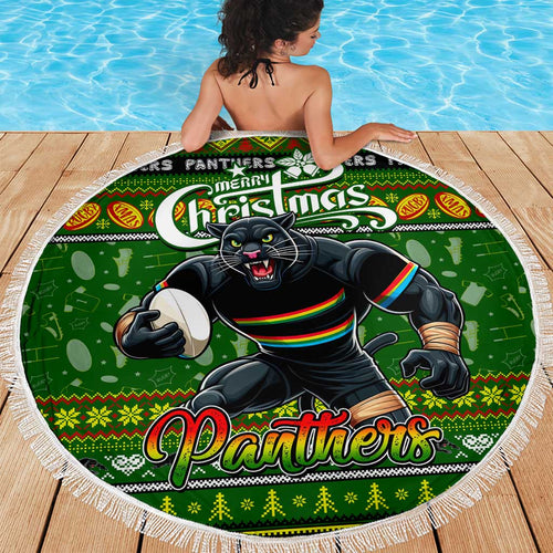Panthers Rugby Xmas Beach Blanket Australia NRL Mascot