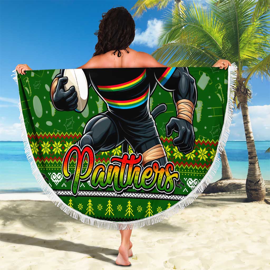 Panthers Rugby Xmas Beach Blanket Australia NRL Mascot