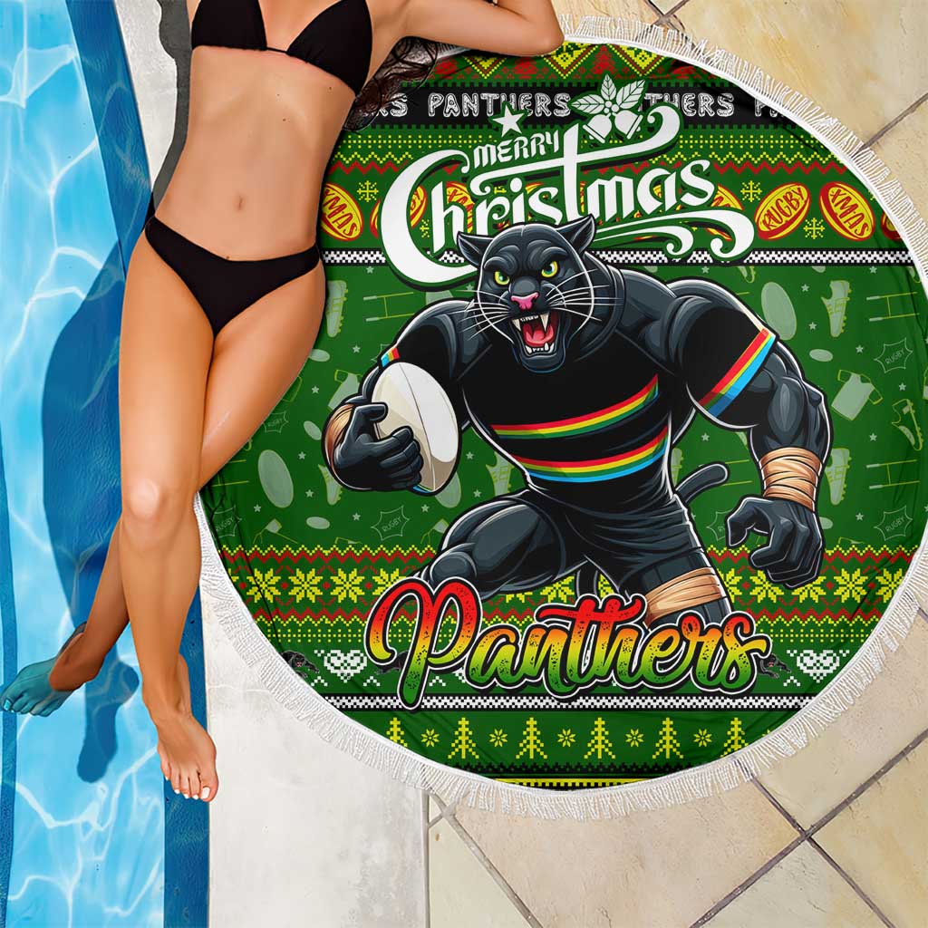 Panthers Rugby Xmas Beach Blanket Australia NRL Mascot