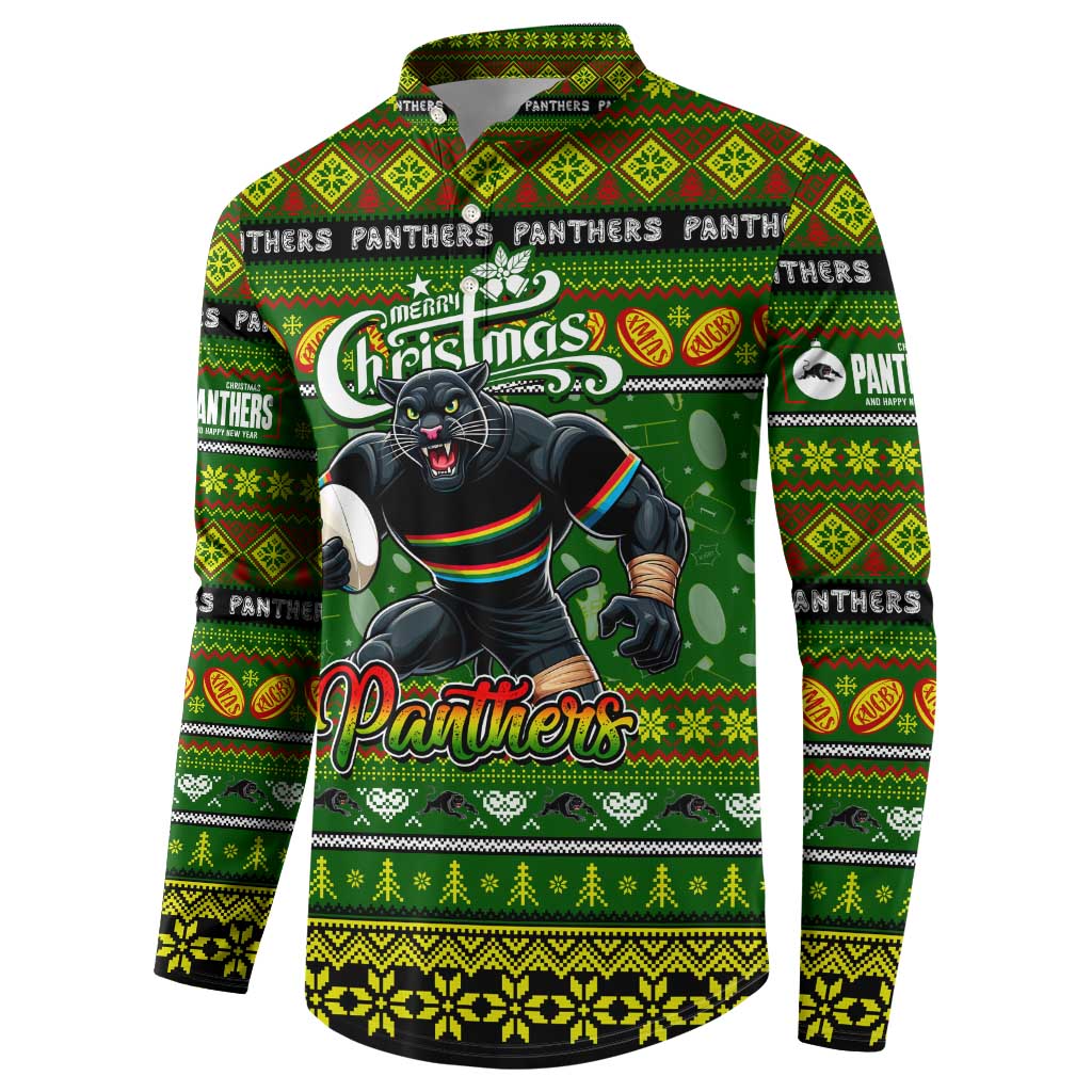 Personalized Panthers Rugby Xmas Button Sweatshirt Australia NRL Mascot