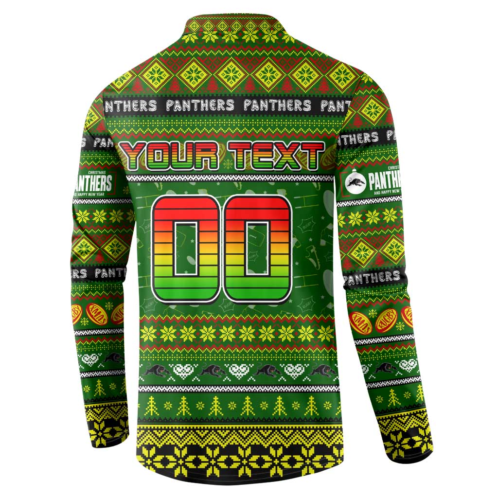 Personalized Panthers Rugby Xmas Button Sweatshirt Australia NRL Mascot