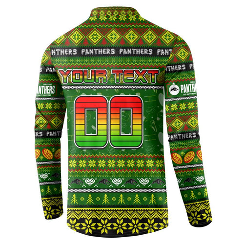 Personalized Panthers Rugby Xmas Button Sweatshirt Australia NRL Mascot