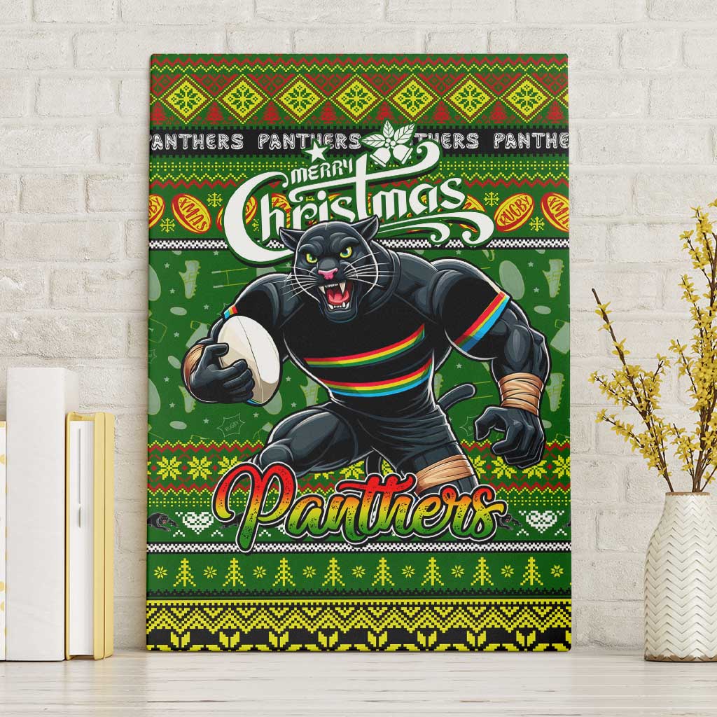 Panthers Rugby Xmas Canvas Wall Art Australia NRL Mascot