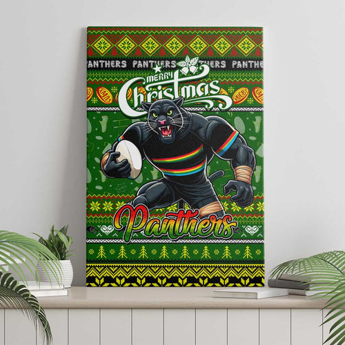 Panthers Rugby Xmas Canvas Wall Art Australia NRL Mascot