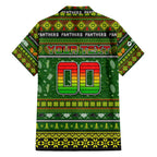 Personalized Panthers Rugby Xmas Family Matching Off Shoulder Maxi Dress and Hawaiian Shirt Australia NRL Mascot