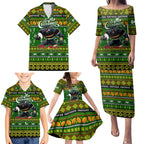 Personalized Panthers Rugby Xmas Family Matching Puletasi and Hawaiian Shirt Australia NRL Mascot