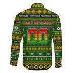 Personalized Panthers Rugby Xmas Family Matching Short Sleeve Bodycon Dress and Hawaiian Shirt Australia NRL Mascot