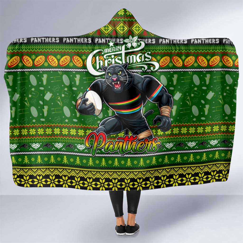 Panthers Rugby Xmas Hooded Blanket Australia NRL Mascot