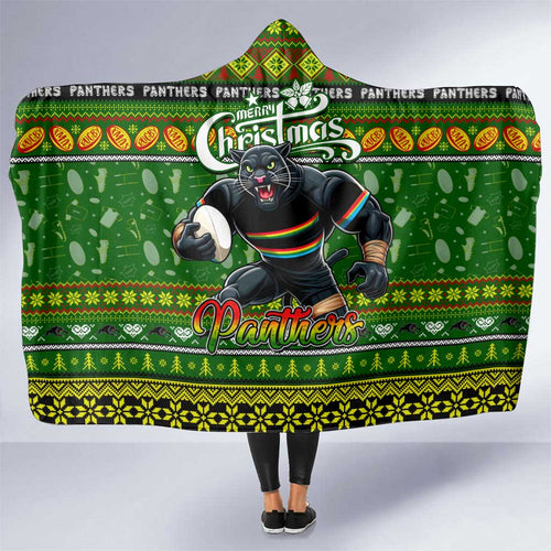 Panthers Rugby Xmas Hooded Blanket Australia NRL Mascot
