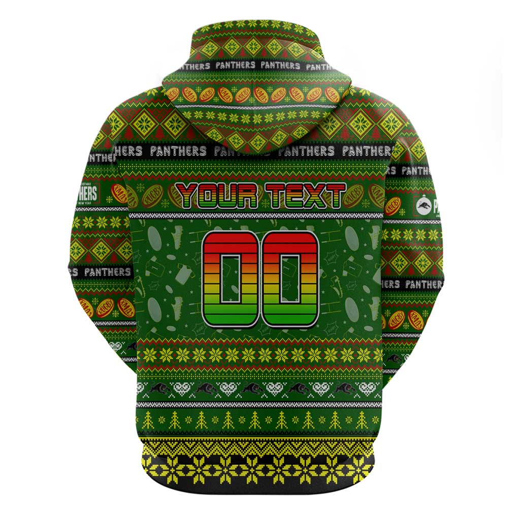 Personalized Panthers Rugby Xmas Hoodie Australia NRL Mascot