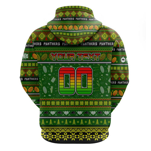 Personalized Panthers Rugby Xmas Hoodie Australia NRL Mascot