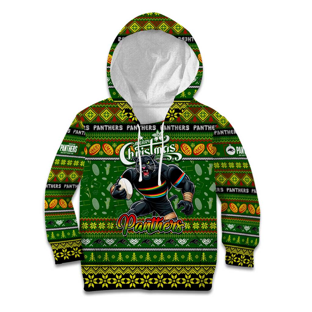 Personalized Panthers Rugby Xmas Kid Hoodie Australia NRL Mascot