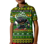 Personalized Panthers Rugby Xmas Kid Polo Shirt Australia NRL Mascot