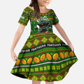 Personalized Panthers Rugby Xmas Kid Short Sleeve Dress Australia NRL Mascot