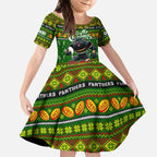 Personalized Panthers Rugby Xmas Kid Short Sleeve Dress Australia NRL Mascot