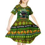 Personalized Panthers Rugby Xmas Kid Short Sleeve Dress Australia NRL Mascot