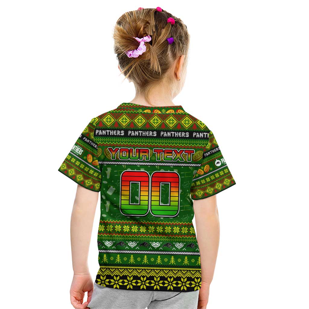 Personalized Panthers Rugby Xmas Kid T Shirt Australia NRL Mascot