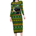 Personalized Panthers Rugby Xmas Long Sleeve Bodycon Dress Australia NRL Mascot