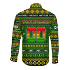 Personalized Panthers Rugby Xmas Long Sleeve Button Shirt Australia NRL Mascot