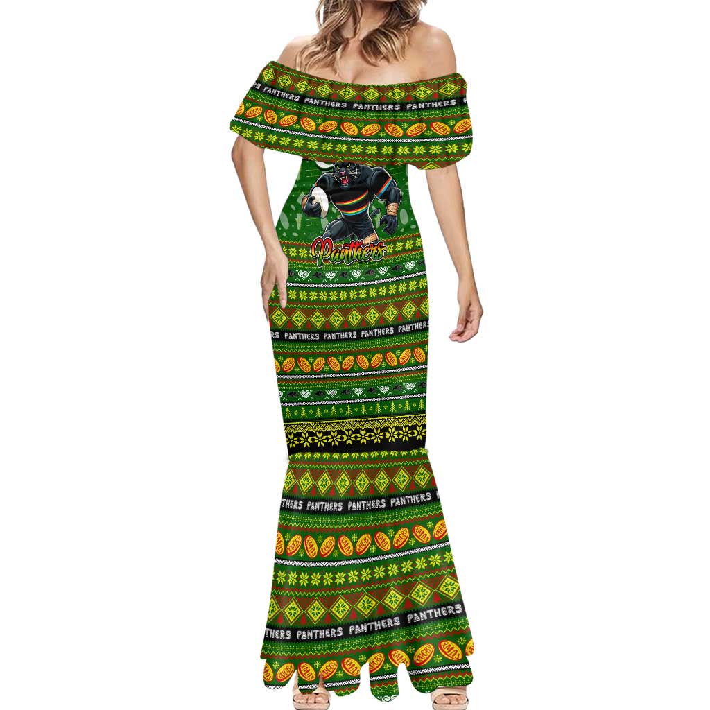Personalized Panthers Rugby Xmas Mermaid Dress Australia NRL Mascot