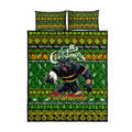 Panthers Rugby Xmas Quilt Bed Set Australia NRL Mascot