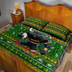 Panthers Rugby Xmas Quilt Bed Set Australia NRL Mascot