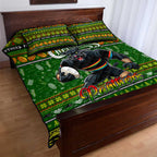 Panthers Rugby Xmas Quilt Bed Set Australia NRL Mascot