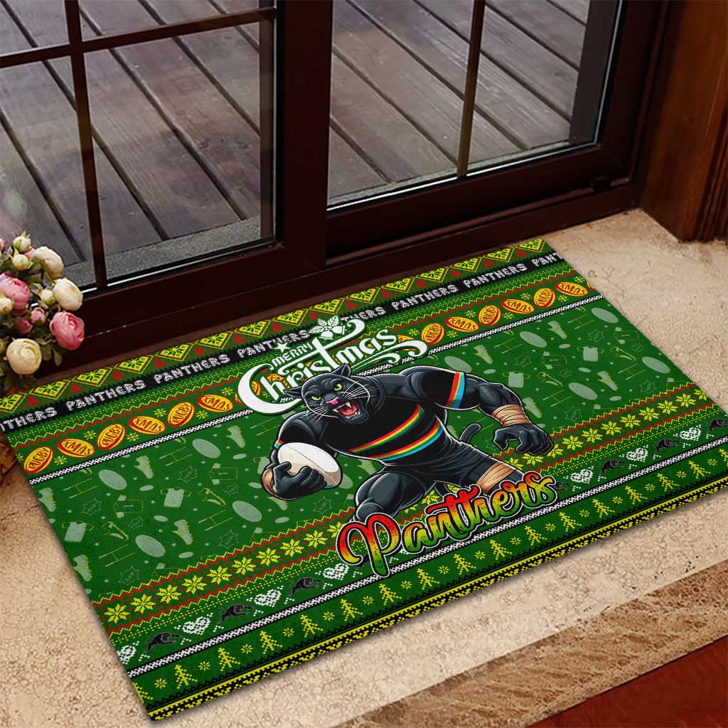 Panthers Rugby Xmas Rubber Doormat Australia NRL Mascot