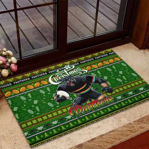 Panthers Rugby Xmas Rubber Doormat Australia NRL Mascot