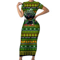 Personalized Panthers Rugby Xmas Short Sleeve Bodycon Dress Australia NRL Mascot