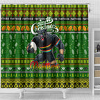 Panthers Rugby Xmas Shower Curtain Australia NRL Mascot