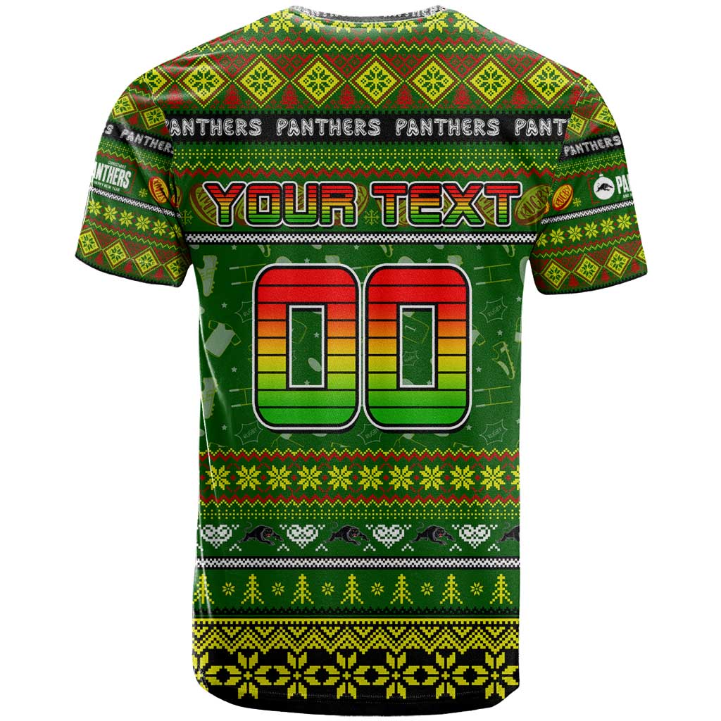 Personalized Panthers Rugby Xmas T Shirt Australia NRL Mascot