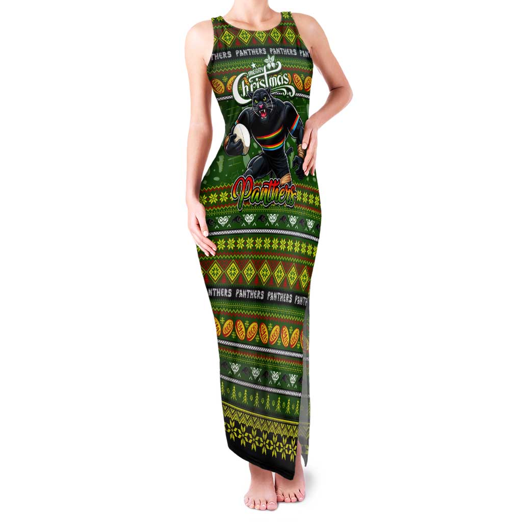 Personalized Panthers Rugby Xmas Tank Maxi Dress Australia NRL Mascot