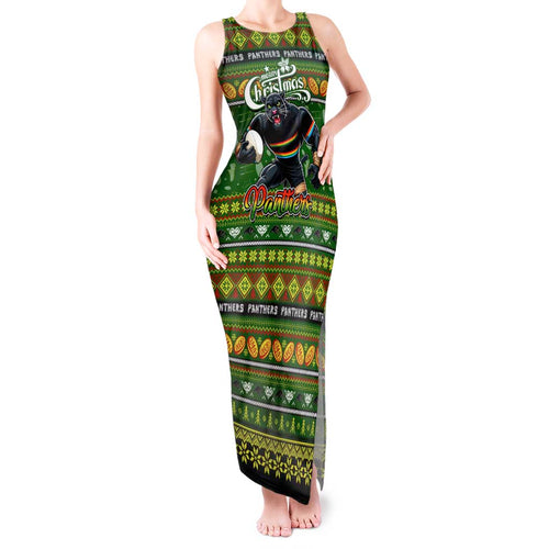 Personalized Panthers Rugby Xmas Tank Maxi Dress Australia NRL Mascot