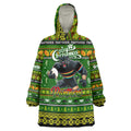 Personalized Panthers Rugby Xmas Wearable Blanket Hoodie Australia NRL Mascot