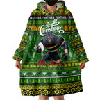 Personalized Panthers Rugby Xmas Wearable Blanket Hoodie Australia NRL Mascot