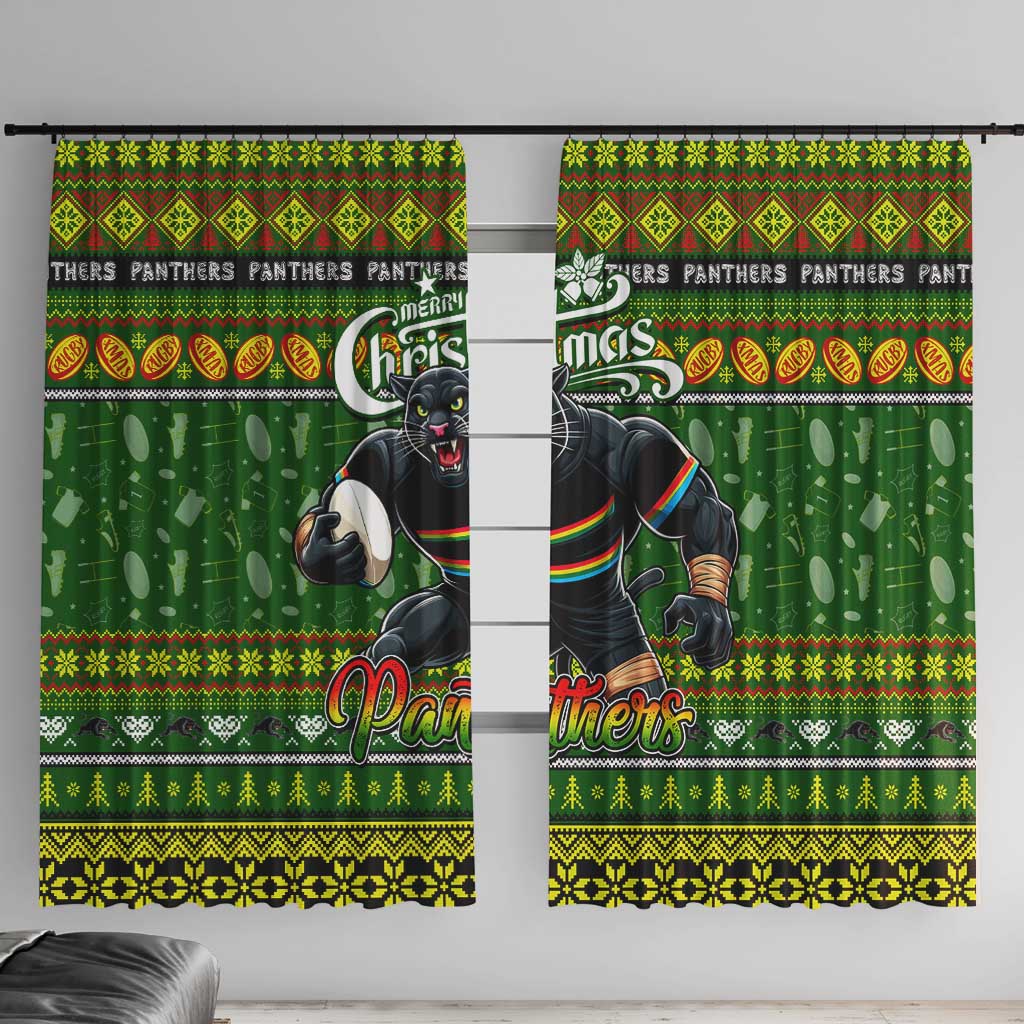 Panthers Rugby Xmas Window Curtain Australia NRL Mascot