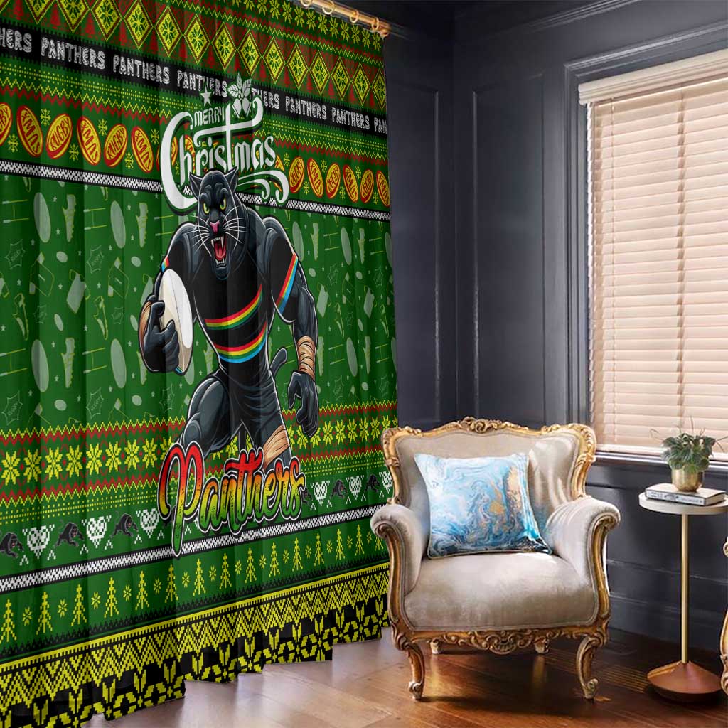 Panthers Rugby Xmas Window Curtain Australia NRL Mascot