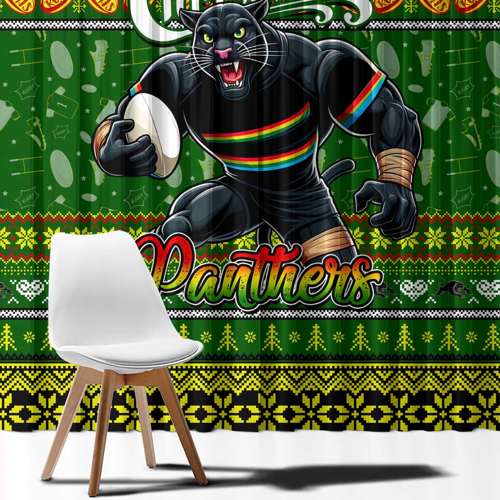 Panthers Rugby Xmas Window Curtain Australia NRL Mascot