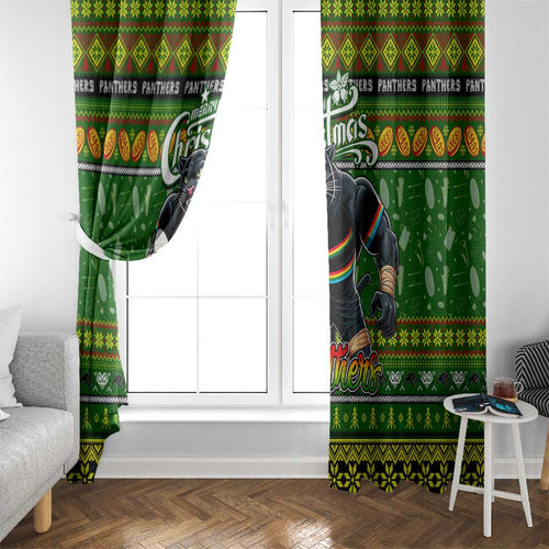 Panthers Rugby Xmas Window Curtain Australia NRL Mascot