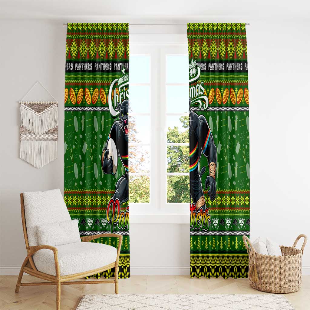 Panthers Rugby Xmas Window Curtain Australia NRL Mascot