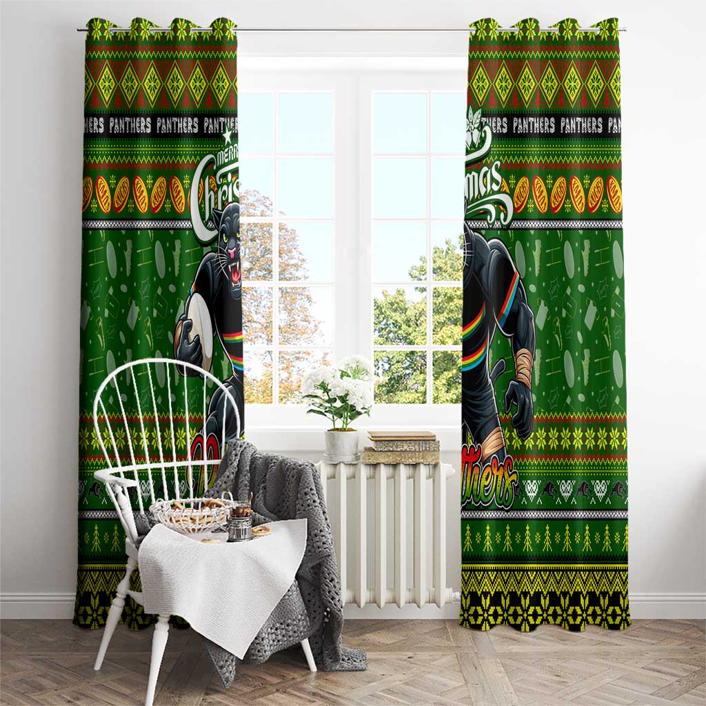 Panthers Rugby Xmas Window Curtain Australia NRL Mascot