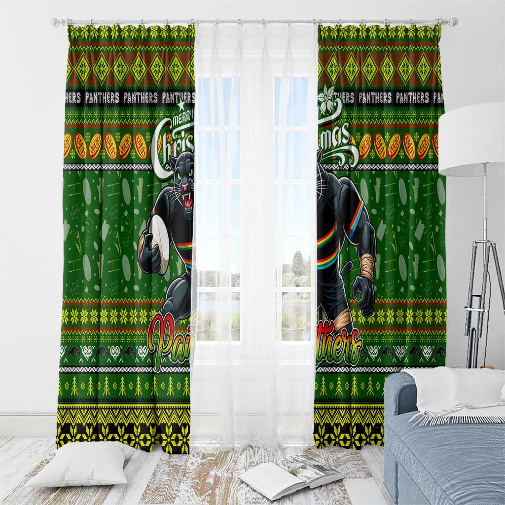 Panthers Rugby Xmas Window Curtain Australia NRL Mascot