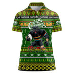 Personalized Panthers Rugby Xmas Women Polo Shirt Australia NRL Mascot