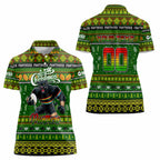 Personalized Panthers Rugby Xmas Women Polo Shirt Australia NRL Mascot