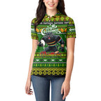 Personalized Panthers Rugby Xmas Women Polo Shirt Australia NRL Mascot