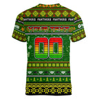 Personalized Panthers Rugby Xmas Women V-Neck T-Shirt Australia NRL Mascot