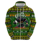 Personalized Panthers Rugby Xmas Zip Hoodie Australia NRL Mascot