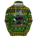 Personalized Panthers Rugby Xmas Zip Hoodie Australia NRL Mascot